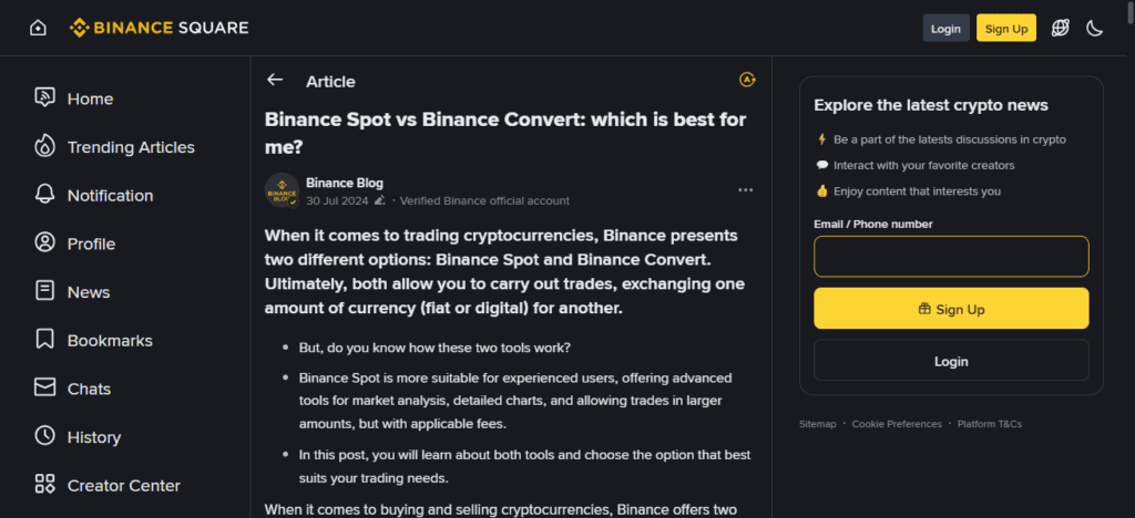 Binance Convert / Spot Converter